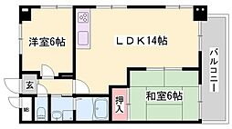 ピアイースト姫路白浜 2LDKの間取図画像