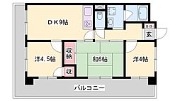 ロイヤル.コーポ姫路 3DKの間取図画像