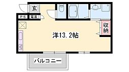 ラ・ベリーザ南今宿 ワンルームの間取図画像