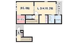 ボニート 1LDKの間取図画像