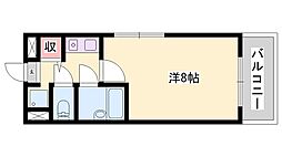 ダイアパレス姫路大手前通西 1Kの間取図画像