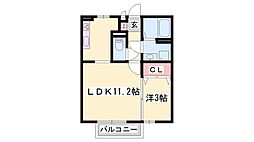 サンライズ城南 1LDKの間取図画像