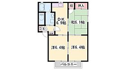 フォーレス井上A棟 3DKの間取図画像