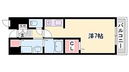 タウニー北条2 1Kの間取図画像