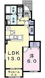ミルキーウェイB 2LDKの間取図画像