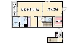 サンパレス安室 1LDKの間取図画像