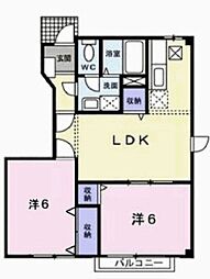 ロシェラシーヌ 2LDKの間取図画像