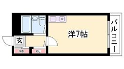カルム白鷺 ワンルームの間取図画像