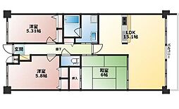 姫路甲丘アーバンコンフォート 3LDKの間取図画像