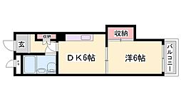 土山中村コーポ 1DKの間取図画像