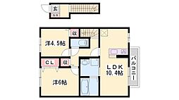 メゾンラフィーネ 2LDKの間取図画像