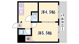 マンションまるか 2Kの間取図画像