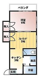 長田コーポ 1LDKの間取図画像