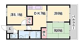ロイヤルコーポ白浜 3DKの間取図画像
