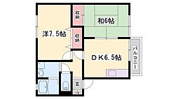 ハイツ志水 2DKの間取図画像
