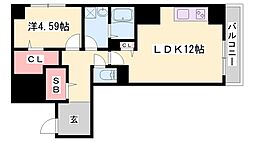 パラスト・KS 1LDKの間取図画像