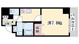 エクセル姫路 1Kの間取図画像
