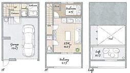 RGARAGE KAMADA 1LDKの間取図画像