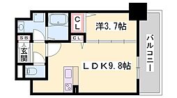レジデンスh忍町 1LDKの間取図画像