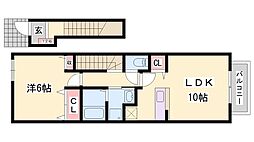 エクセラン則直3 1LDKの間取図画像