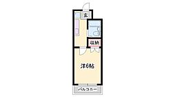 ラ・メゾンプルミエール 1Kの間取図画像