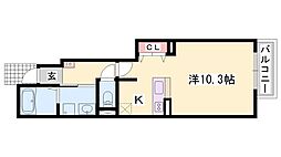 グランアウローラ1 1Kの間取図画像