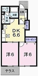 サン・パティオ 2DKの間取図画像