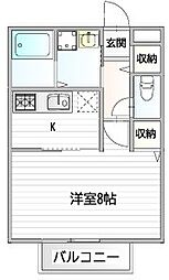 フジプレアム(株)社員寮独身寮 1Kの間取図画像