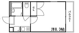 MISTRAL下手野 1Kの間取図画像