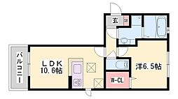 サンホーム富士 1LDKの間取図画像