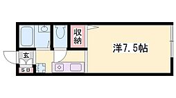 レクスコート 1Kの間取図画像