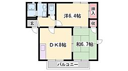 アビタシオン海浜D棟 2DKの間取図画像