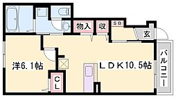 ダンディライオン3B 1LDKの間取図画像