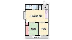 大西マンション 2LDKの間取図画像