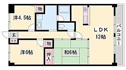 高岡中村コーポ・パート2 3LDKの間取図画像