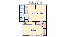 クラウディア思案橋A 1LDKの間取図画像