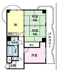 手柄コーポ2号館 3DKの間取図画像