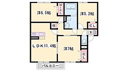 エクセレント早瀬 3LDKの間取図画像