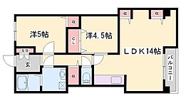 シャルムヒメゴー 2LDKの間取図画像