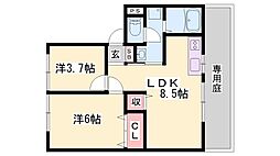 パナハイツレインボー 2LDKの間取図画像