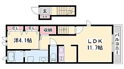 スプリングブリーズ 1LDKの間取図画像