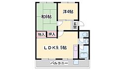 開発マンション 2LDKの間取図画像