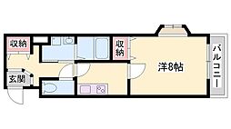ネオクオーツ幸弐番館 1Kの間取図画像