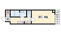 キャピタルアイ姫路 1Kの間取図画像