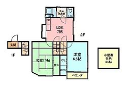 桜ケ丘団地 2SLDKの間取図画像