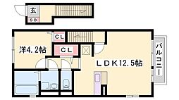 セジュール西土井 1LDKの間取図画像