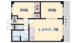 ジュネスワイ 2LDKの間取図画像