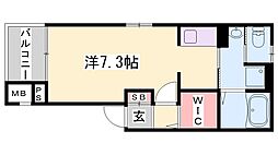 フィレールデュトラジャ8 1Kの間取図画像