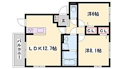 グランシャリオ弐番館 2LDKの間取図画像