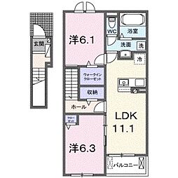 ソレイユ こだま 2LDKの間取図画像